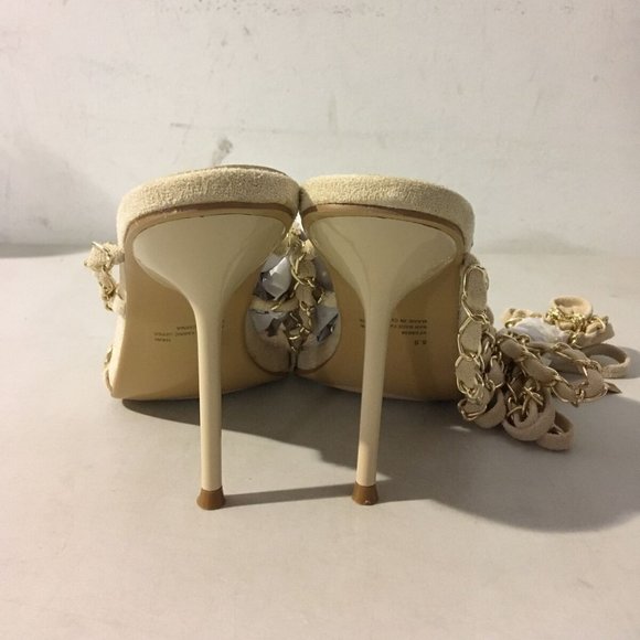 NWT CAPE ROBBIN HANI OFF-WHITE LACE UP HEELS 5.5 - Picture 11 of 14